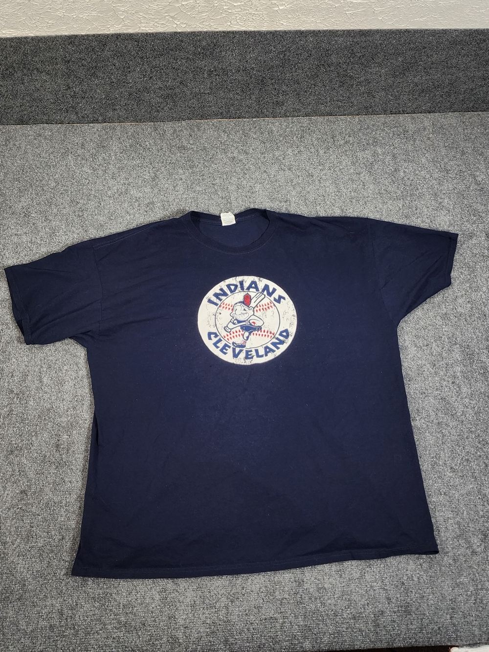 Jerzees Dri-Power Active Men's 3XL Blue Cleveland Indians Graphic T-Shirt